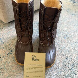 Men's L.L. Bean 10" Shearling Insulated Brown Boots (Sz 10)